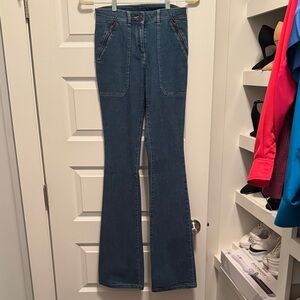 Veronica Beard Dark Blue Flare Jeans